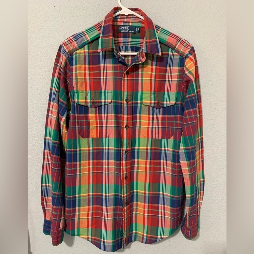 Polo by Ralph Lauren Men Long Sleeve‎ Button Down Multicolored T-Shirt Size M